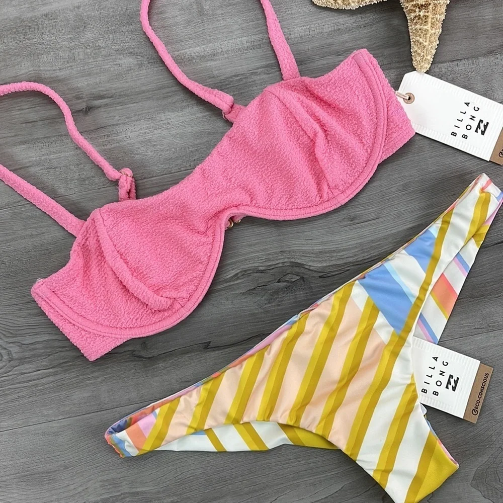 ☀️BILLABONG☀️ SO DAZED OLIVIA UNDERWIRE BREAK OF DAWN TANGA BIKINI SET